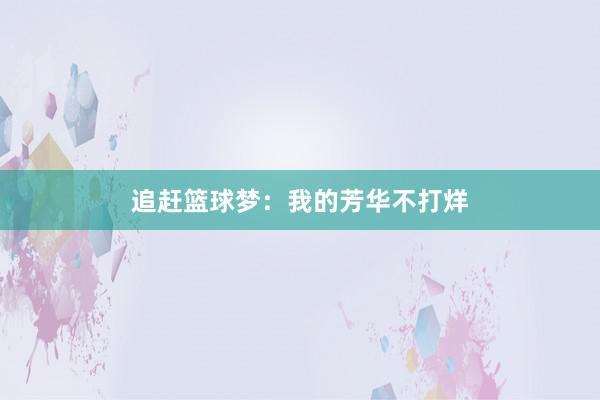 追赶篮球梦：我的芳华不打烊